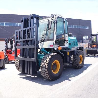 All Rough Land Diesel 4WD All Terrain Forklift Price 4 Ton