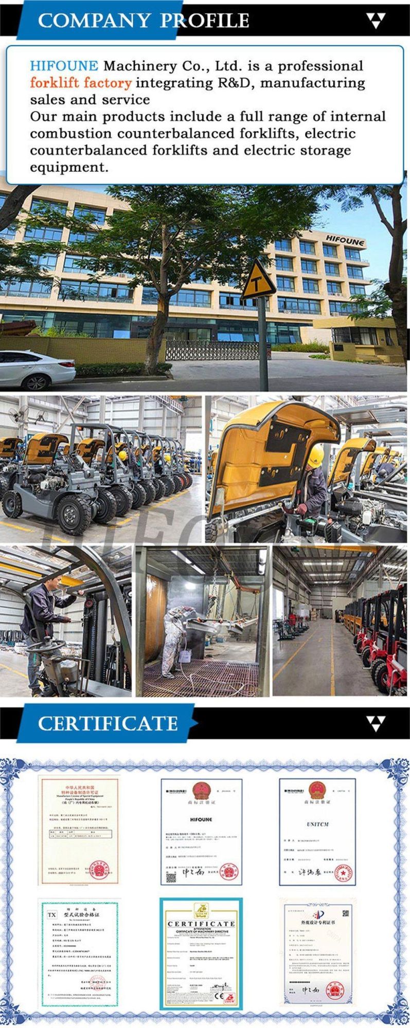 Hifoune 2000kg 2ton Mitsubishi Diesel Forklift Truck