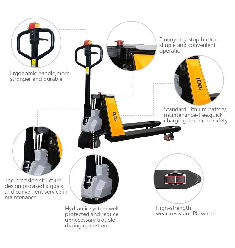 Jack New 1.5t 2 Ton Mini Forklift Lithium Battery Electric Pallet Truck
