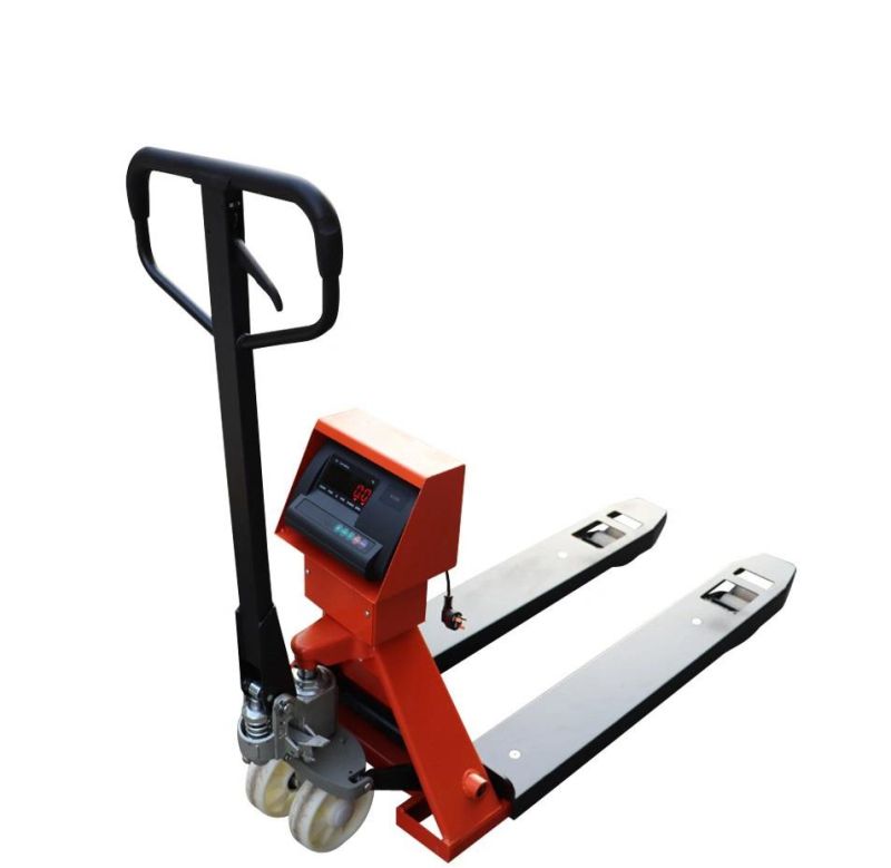 2ton 2000kg Hydraulic Hand Manual Pallet Forklift Truck with Weighting Balance