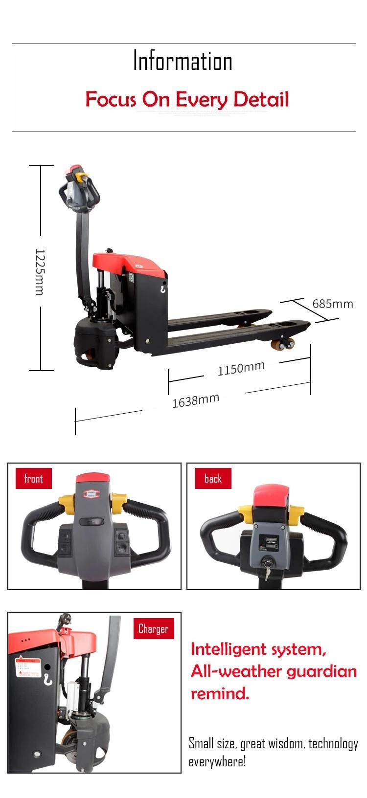 High Quality 1.5t Small Pallet Stacker Full Electric Pallet Forklift 3t Electric Pallet Truck Manufacturer