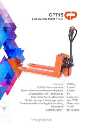 New Type 1.5t Lithium Battery Full Electric Pallet Truck with Good Quality