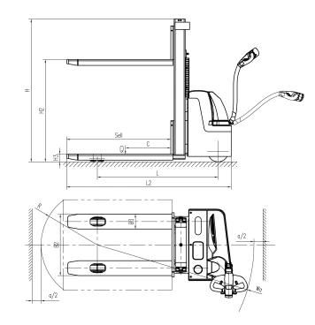 Cdd10 1ton 1000kg Walkie Pallet Stacker, 3000mm Lifing Height