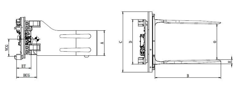 Forklift Telehandler Attachment Revolving/Sideshifting Bale Clamps