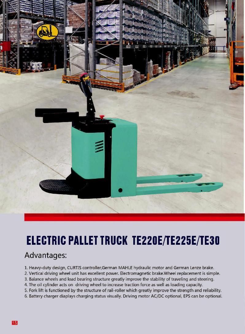 Powered Electric Pallet Truck Trolley Hydraulic Pallet Jack with AC Control and PU Wheel