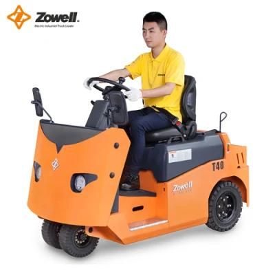 Zowell New Electric Sitting on Type Towing Tractor Can Be Customized ISO9001 CE Lithium Battery Curtis Controller Hook Pin Optional