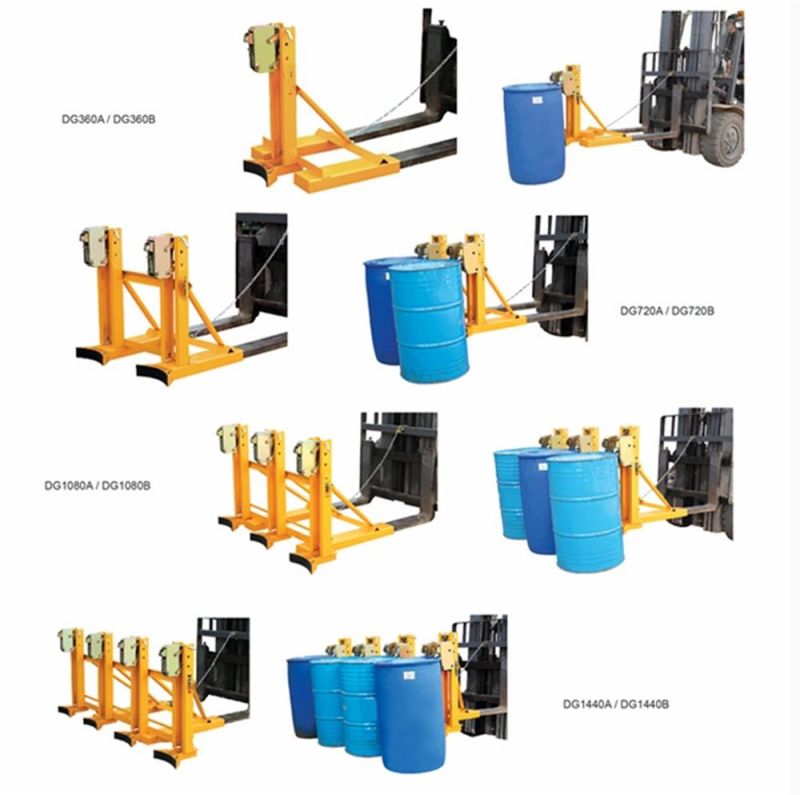 Fork Truck Drum Grabber, 360kg*2. Capacity, 2 Drum, Double Heads