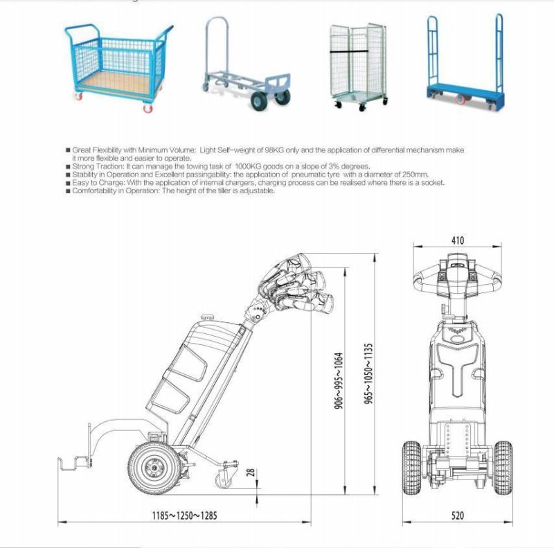 Germany Quality 1 T Electric Towing Tractor