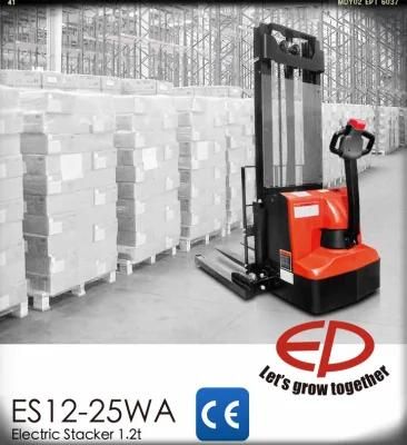 Electric Stacker Es12-25wa for Handing Various Non-Standardized Pallets