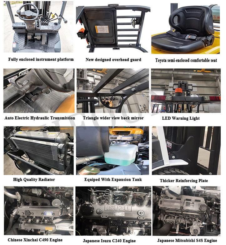 Hifoune Brand Mitsubishi Engine 2/3/4 Ton Diesel Forklift