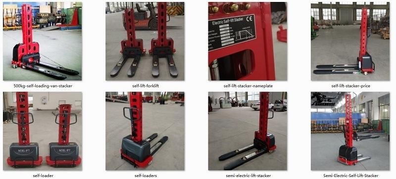 High Lift 1.3m 0.5t Portable Self Loading Stacker for Cargo