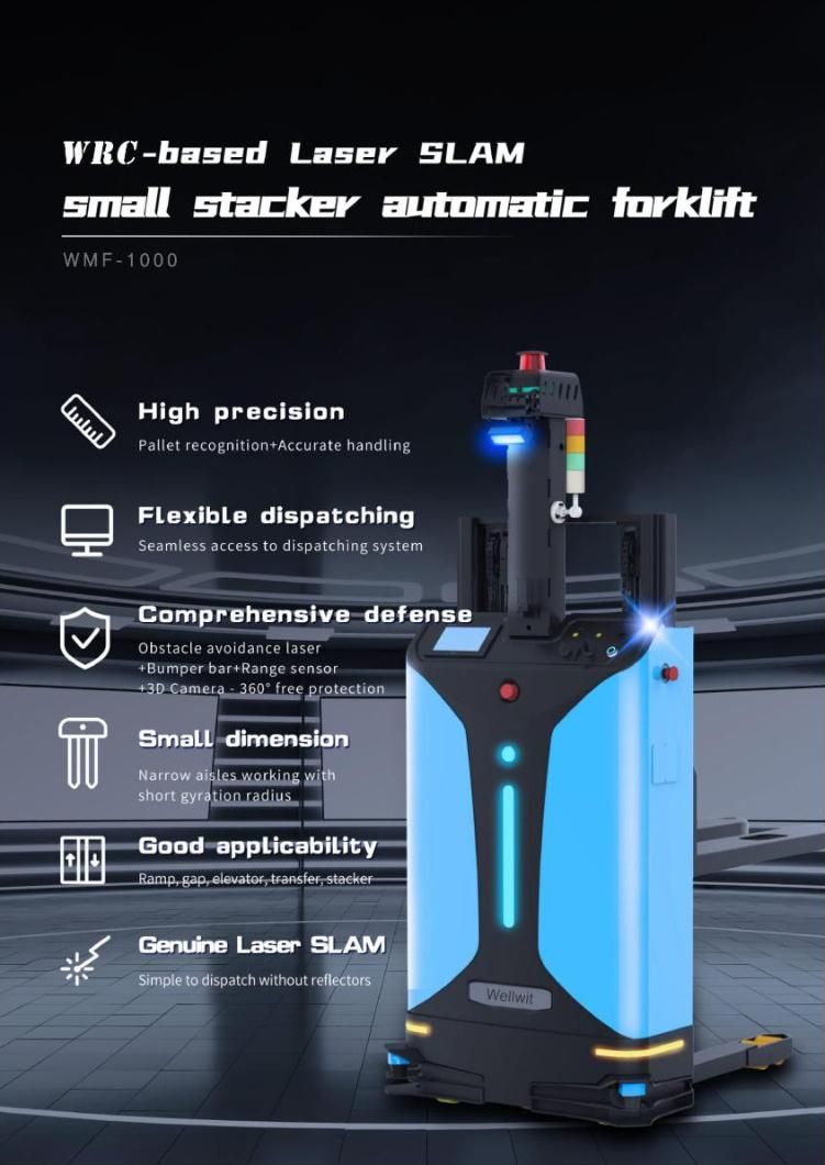 Wellwit Laser Slam Small Stacker Automatic Forklift OEM/ODM Available