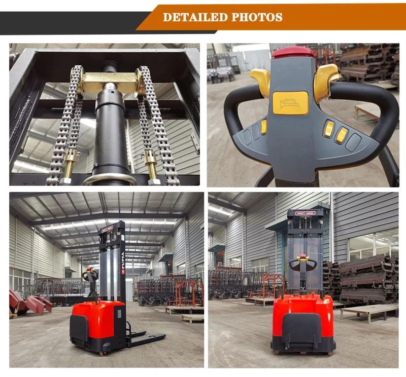 Space Saving Small Warehouse Fork Lifter 1.5t 2 Tons 3m 4m 5m Electric Forklift Stacker