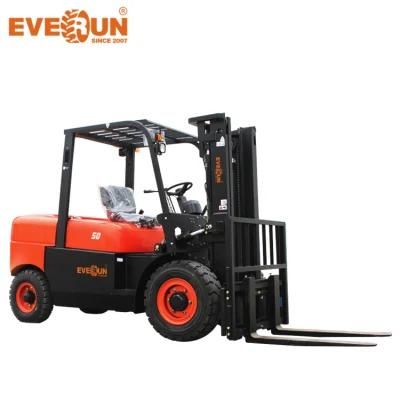 Low Price Everun Erdf50 5ton Portable Diesel All Terrain Forklift with CE