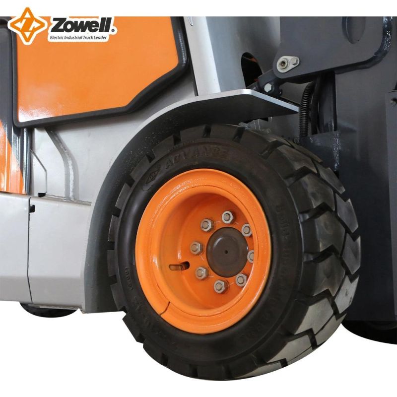 Zowell Inmotion/Curtis Controller 2ton 2.5ton 3ton 3.5ton 6m Lifting Height Electric Lift Truck 4-Wheel Forklift with Full-Closed Cabin