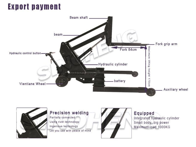 Hot Selling Electric Forklift 0.5 Ton Miniature Lithium Battery Forklift