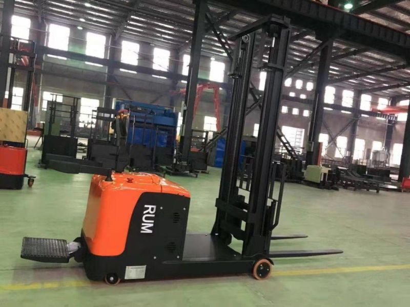 2 Stage Mast 1ton Free Lifting Electric Counterbalance Stacker