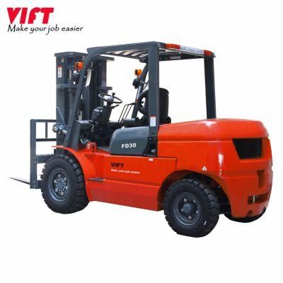 China Forklift Vift Brand New Mini Small Diesel Forklift Truck with Hinged Bucket