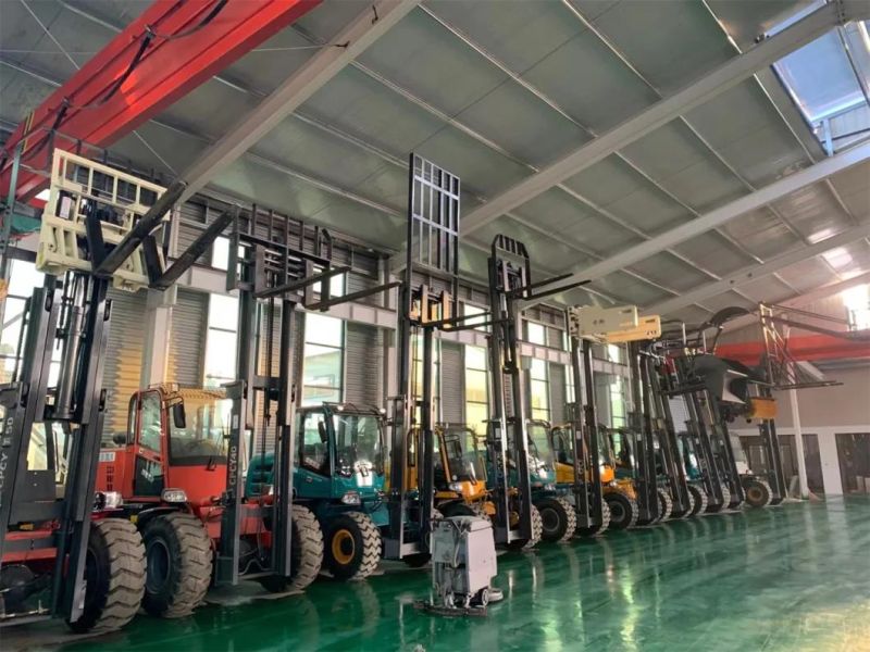 China Factory Wholesale 1.5/2/3/3.5/4/5 Ton Small Wheel Loader 4WD off-Road Forklift Fork Fork Construction Site/Farm/Garden CE Certification