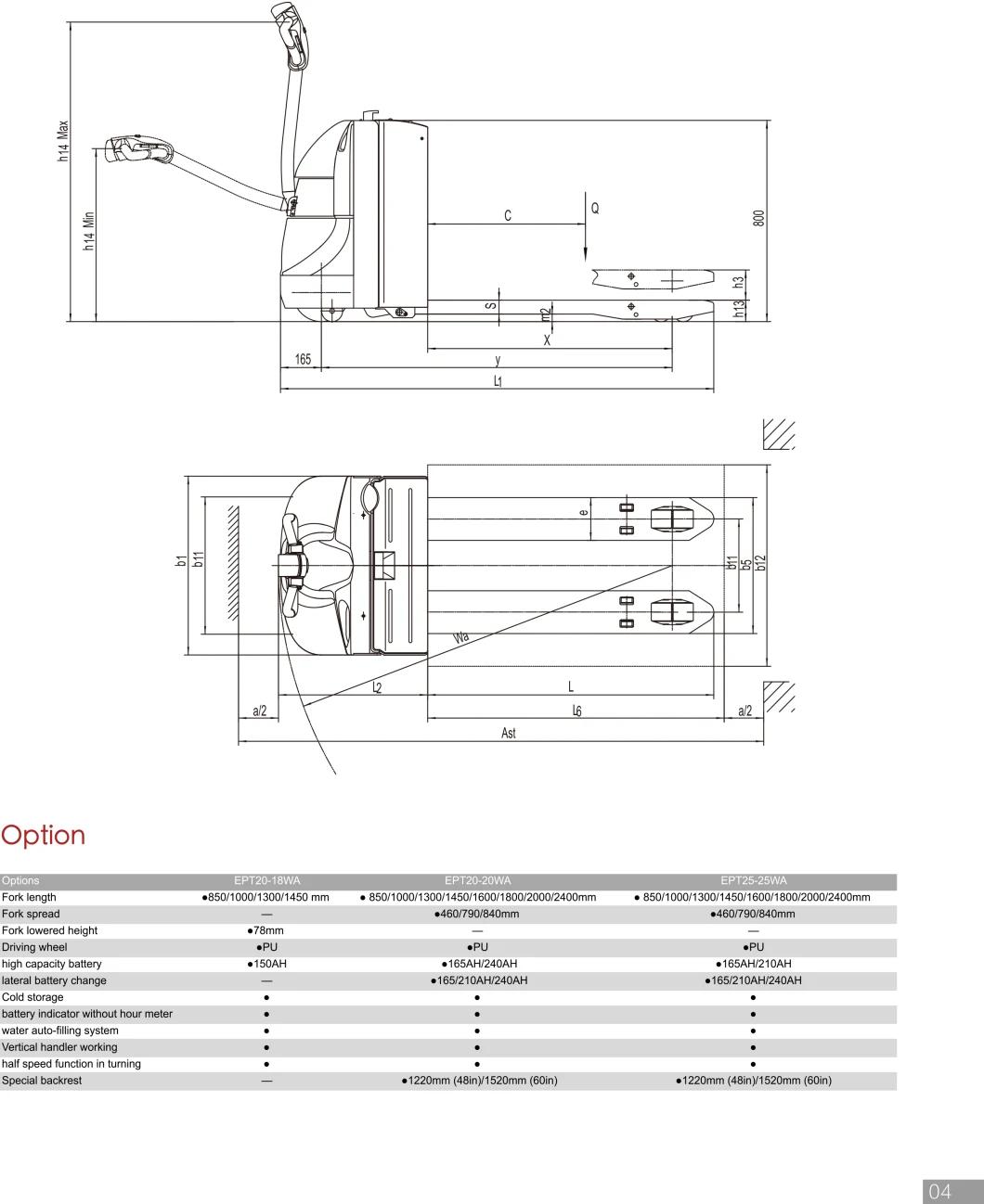 2500kg Walkie Heave-Duty Electric Pallet Jack Pallet Truck