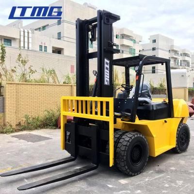 Double Front Tyres 7 Ton Capacity Fork Lift Diesel Forklift with Optional Mast and 6m Lifting Height