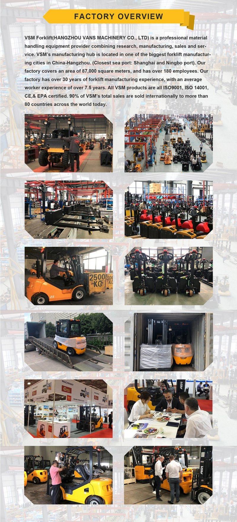 Vsm 3.0ton 3000kg Diesel Forklift Truck 3m/4.5m/5m/6m Lifting Height