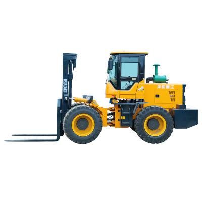 2022 New Huaya China Agriculture 4X4 All Terrain 4WD Forklift in FT4*4f