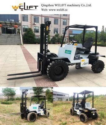 2019 New Type Small Rough Terrain Forklift 1.2 /1.5t Lifting Power Forklift