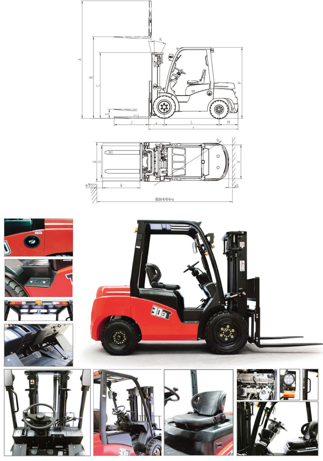 Capacity 3 Ton Four-Wheel Counterbalanced Diesel Forklift Truck (CPCD30t8)