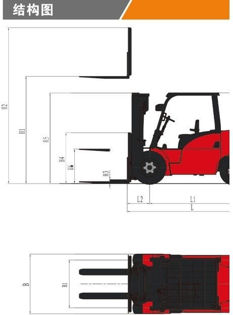 5 T Four-Wheel Counterbalanced Internal Combustion Forklift/G Series