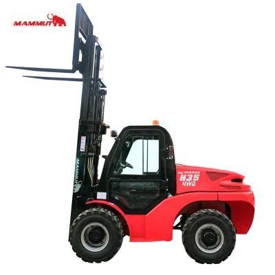 3ton 4 Wheels 4500mm Lifting Terrain All off Muddy Road Rough Forklift