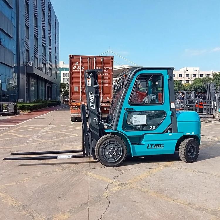 Chinese Brand 4m Lifting Height Counterbalance Forklift Truck 1ton 2ton 3ton Diesel Forklift with Triplex Mast Enclosed Cabin