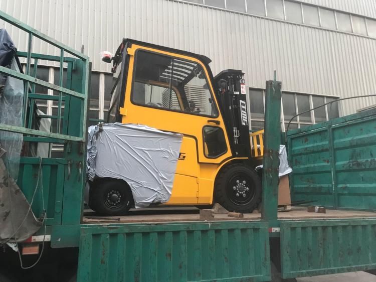 Montacarga Electrico Ce Approval Ltmg Battery Forklift 3 Ton Small Electric Forklift with Cab/Side Shift/Fork Positioner