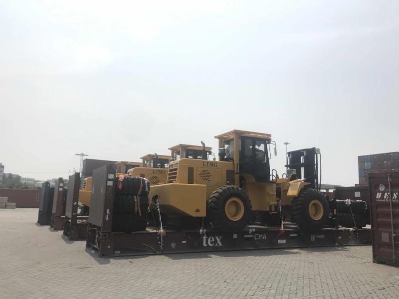 Ltmg off Road Forklift 15ton 20ton 25ton Rough Terrain Forklift with Rops Cabin, Fork Positioner