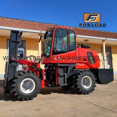 Forload Brand Warehouse Handing Machines 4 Wheel Drive Diesel Forklift Truck with Xinchai or Yunnei Engine