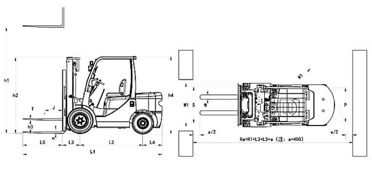 Fd35 Isuzu Engine 3m Mast Diesel Forklift Price