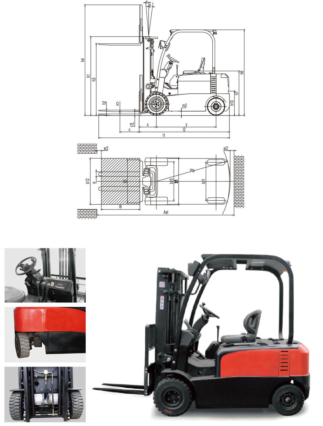 2.0 Ton Dual AC Traction Four-Wheel Electric Forklift Truck