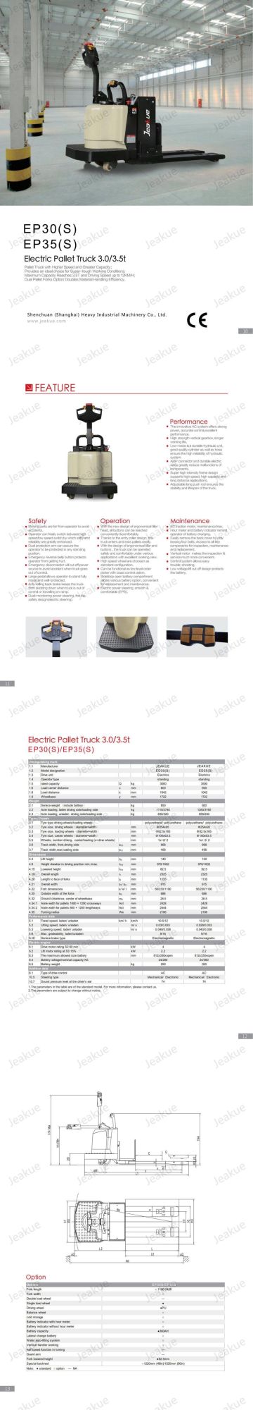 Standing Platform 3.5 T Electric Pallet Truck