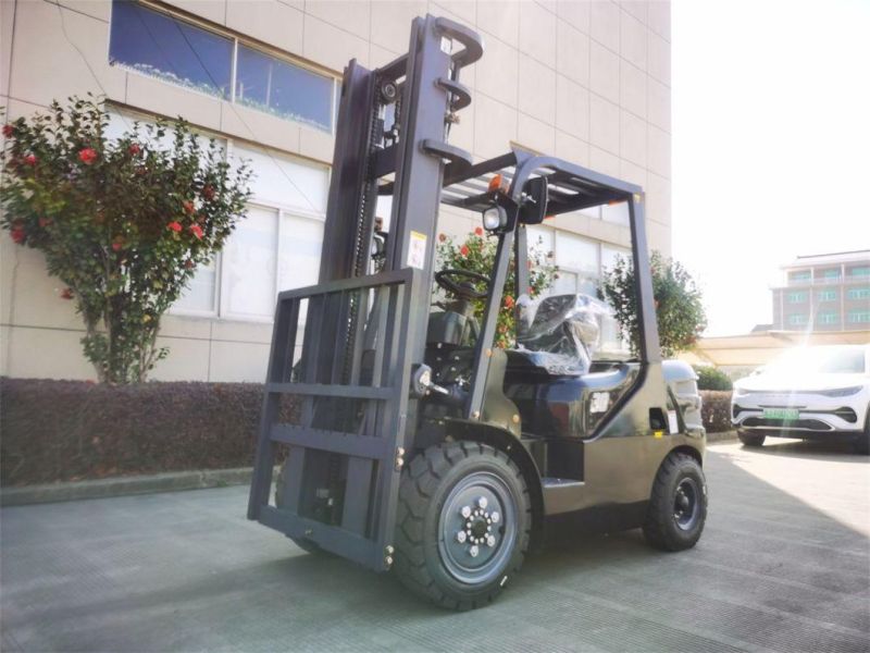 Triplex Full Free Mast 2ton and 2.5ton 3ton 3.5ton Diesel or Battery Powered Forklift for Working in Container