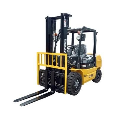 Ltmg 3.5 Ton Diesel Fork Lift Truck with Cab, Side Shifter, Solid Tires, 4500mm Triplex Mast