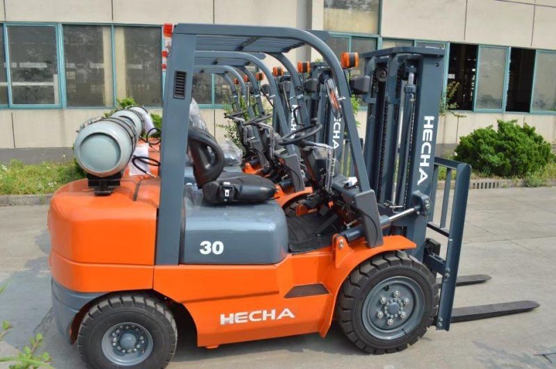 Hecha Brand New 3 Ton LPG Forklift Cpcd30 Gas LPG Fork Lift Truck 3000kg Capacity with Japanese Engine Forklift Price for Sale