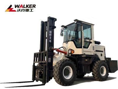 Four Wheels 3-6 Ton Chinese Low Price All Rough Terrain off-Road Fork Lift Forklift Trucks CE ISO Japanese Engine Forklift Factory Direct Sales