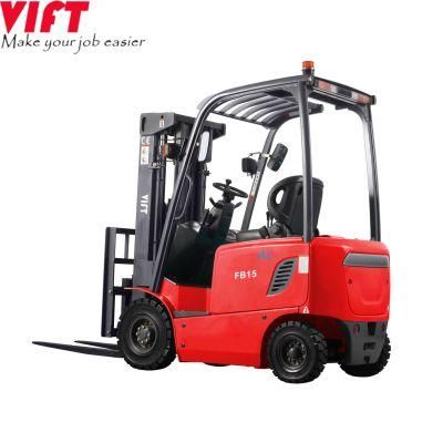 Mini 4-Wheel Littum Battery Operated Forklift Truck 1500kg with Free Lift Mast