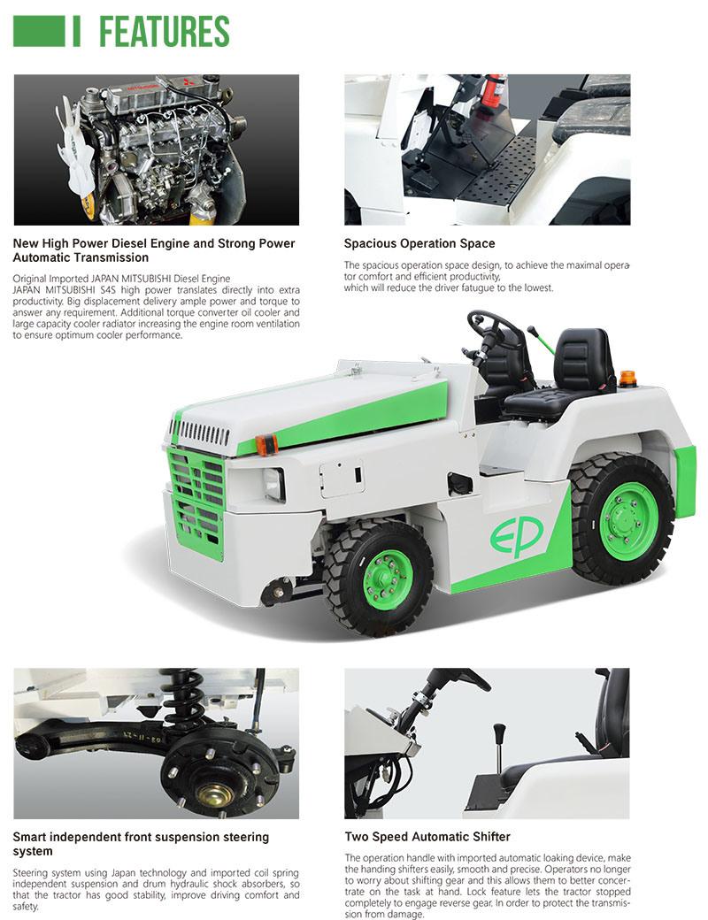 35 Kn Drawbar Pull Diesel Airport Towing Tractor, Baggage Tractor, Luggage Tractor, Two Tractor