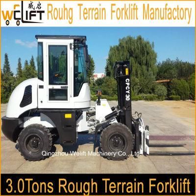 3ton All Rough Terrain Forklift White.