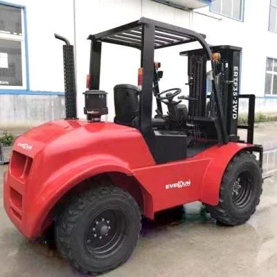 EVERUN ERTF35-4WD 3.5ton Agricultural Machinery smart small multi directional diesel forklift with Competitive price