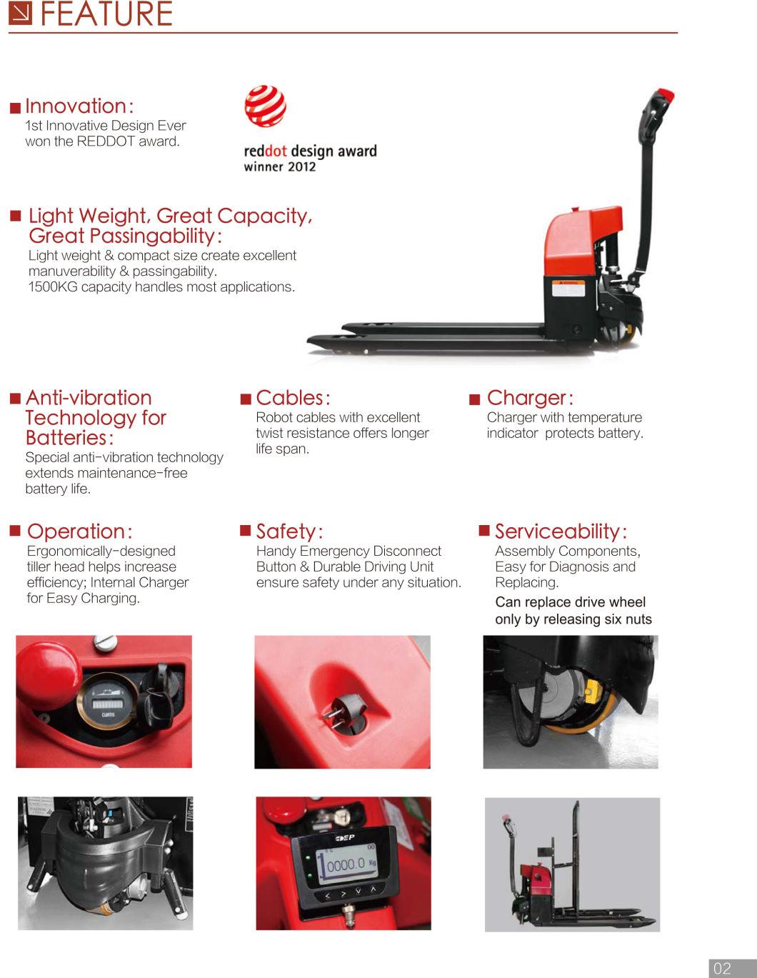 1500kg Loading Electric Pallet Truck with Electronic Scale&Wireless Display Screen