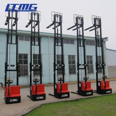 China Factory Price 2ton 1.5ton 1 Ton 1.6m Lift Height with Single/Two/Three Stage Mast Electric Stacker Forklift for Sale