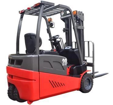 2000kg 5.5m 3-Wheels 48V Battery Powered Electric Forklift with Double Driving System