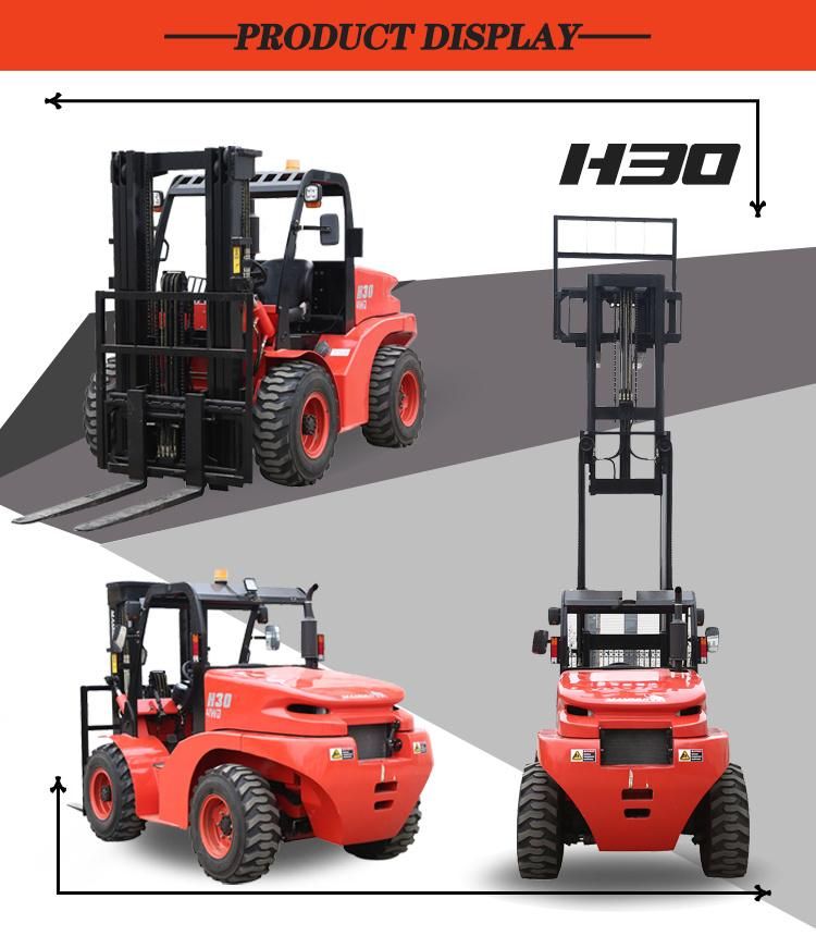 Mammut Brand Four Wheel Drive 4WD 1.8-3.5ton Rough Terrain Forklift H30 with Japanese Engine